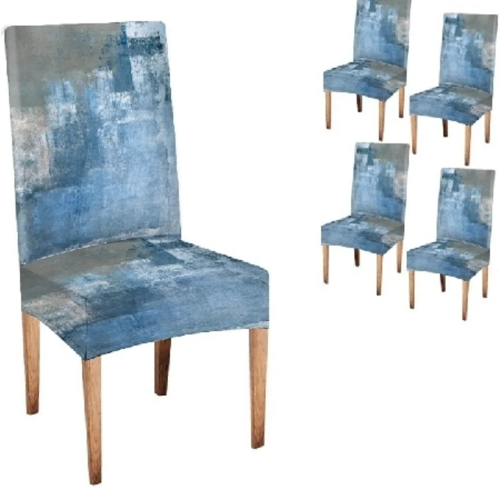 Blue Patterned Dining Chair Covers